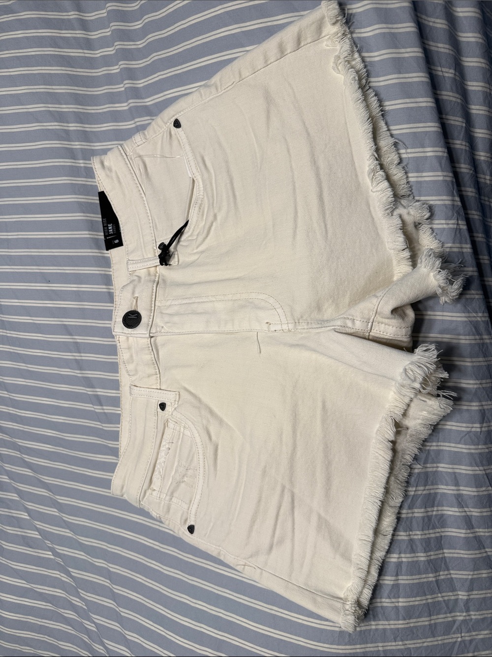 Kut from the Kloth Ecru Frayed Denim Shorts
